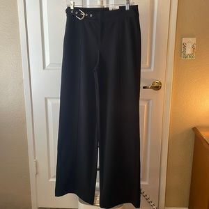 NWT I.N.C International Concepts black wide leg high rise slacks with side belt